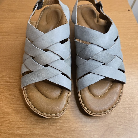 Born Light Gray Woven Wedge Sandals - Picture 2 of 5
